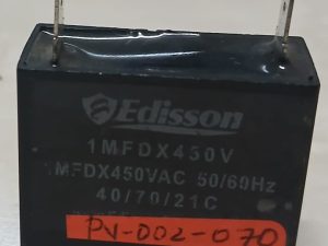 CAPACITOR 1 MFD 450V EDISSON COD. 1X450
